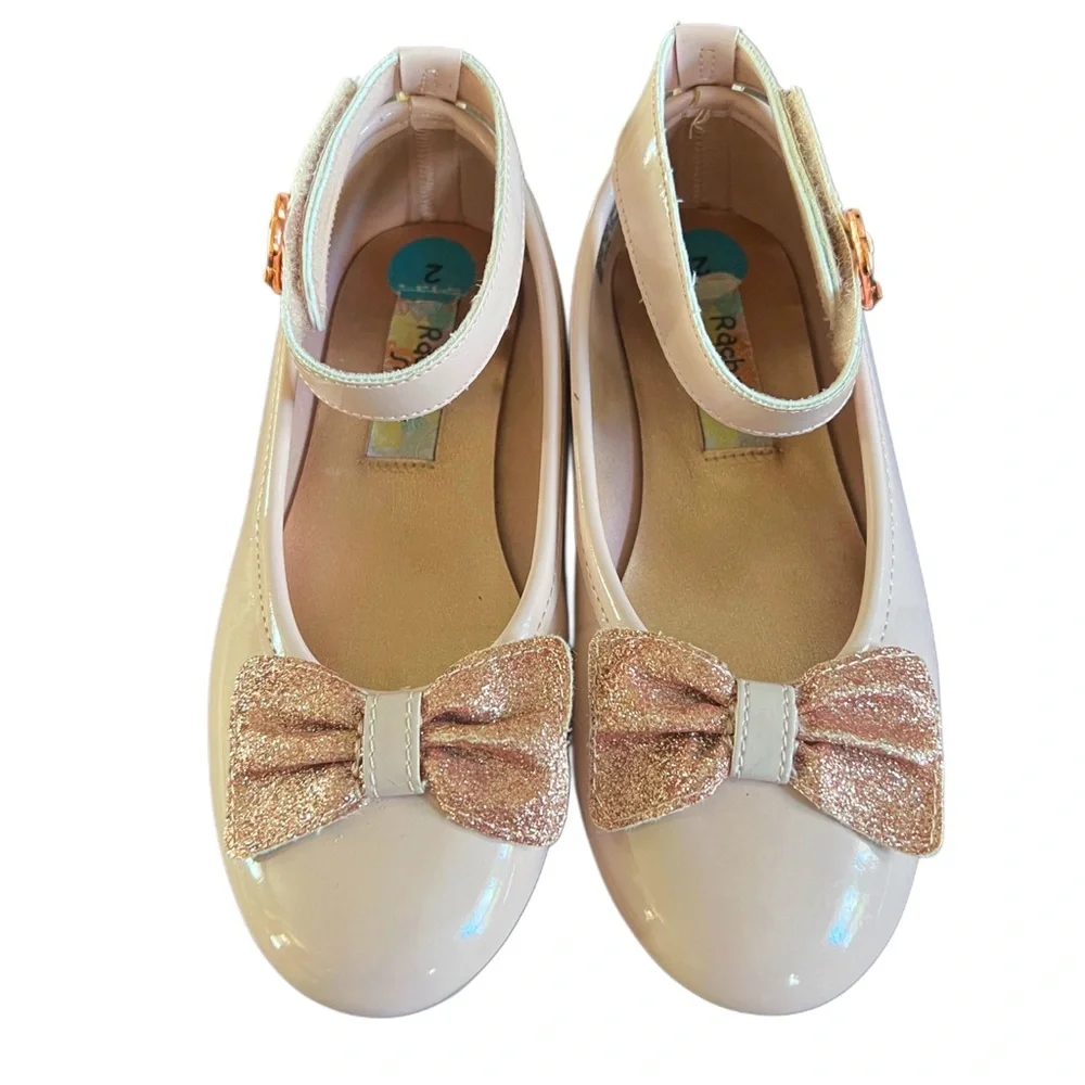 Rachael Girls Rose Beige Patent Beth Mary Janes Size 2